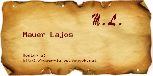 Mauer Lajos névjegykártya